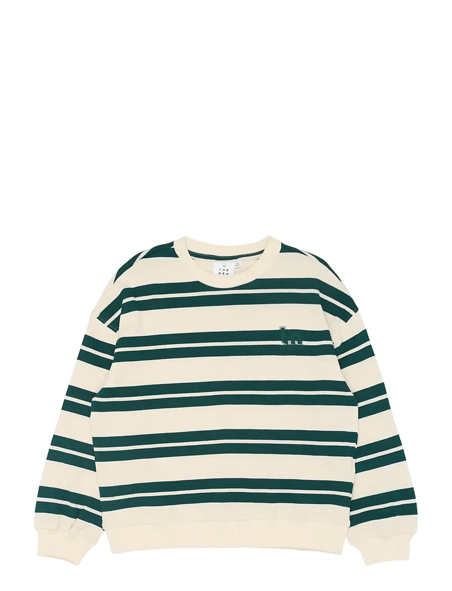 The New - TNRob OS Knit Sweatshirt - sweatshirts - deep teal striped - 1