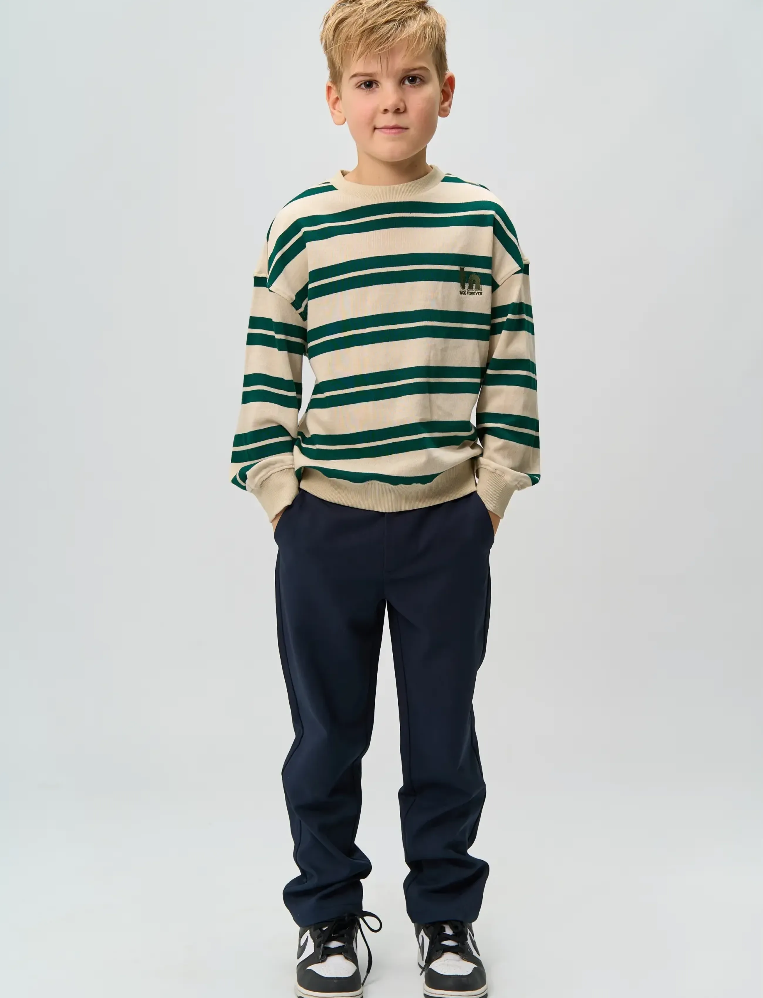 The New - TNRob OS Knit Sweatshirt - sweatshirts - deep teal striped - 0