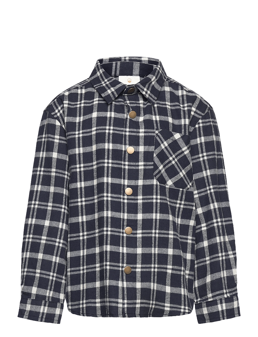 The New - TNRonan OS L_S Flannel Shirt - langärmlige hemden - navy blazer check - 1
