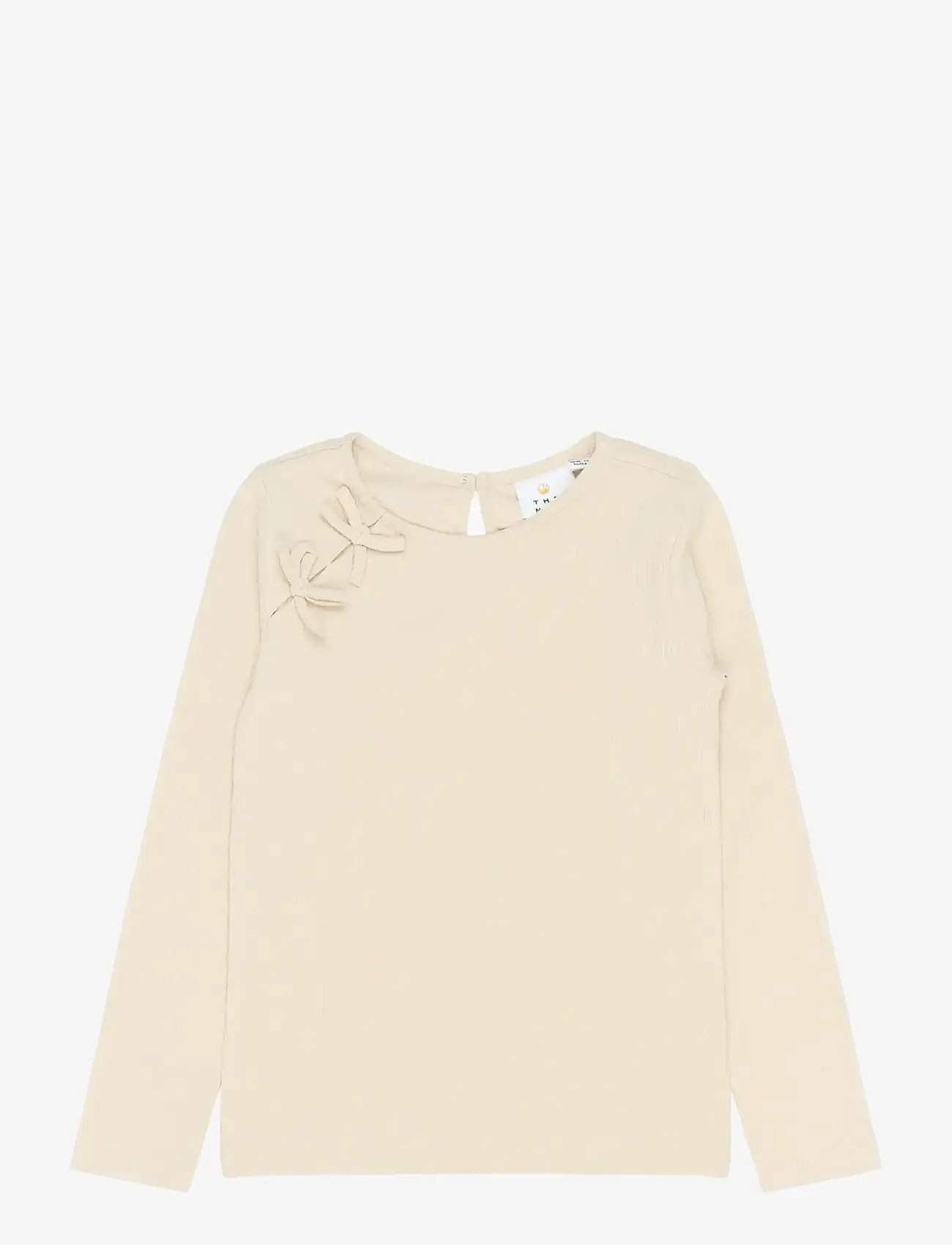 The New - TNSigga L_S Rib Tee - långärmade t-shirts - gardenia - 1