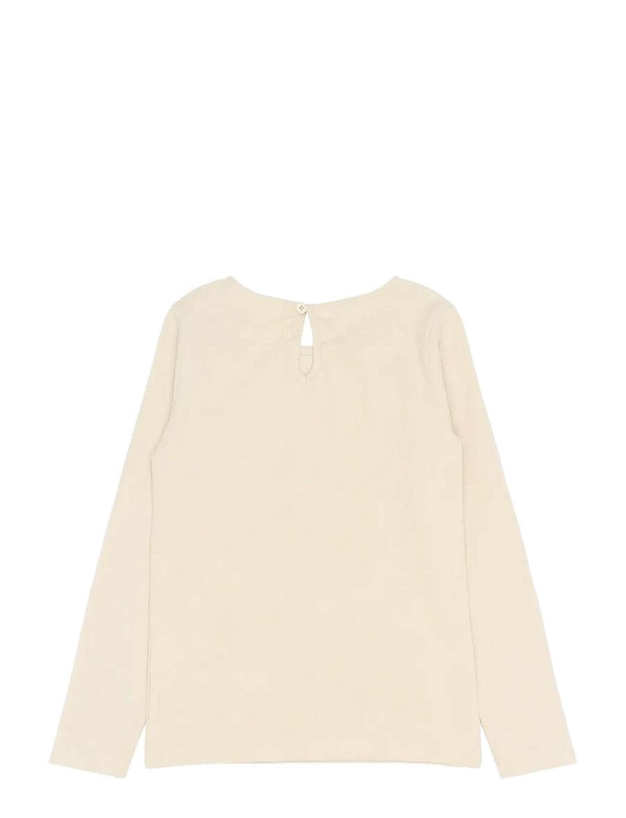 The New - TNSigga L_S Rib Tee - pikkade varrukatega t-särgid - gardenia - 2