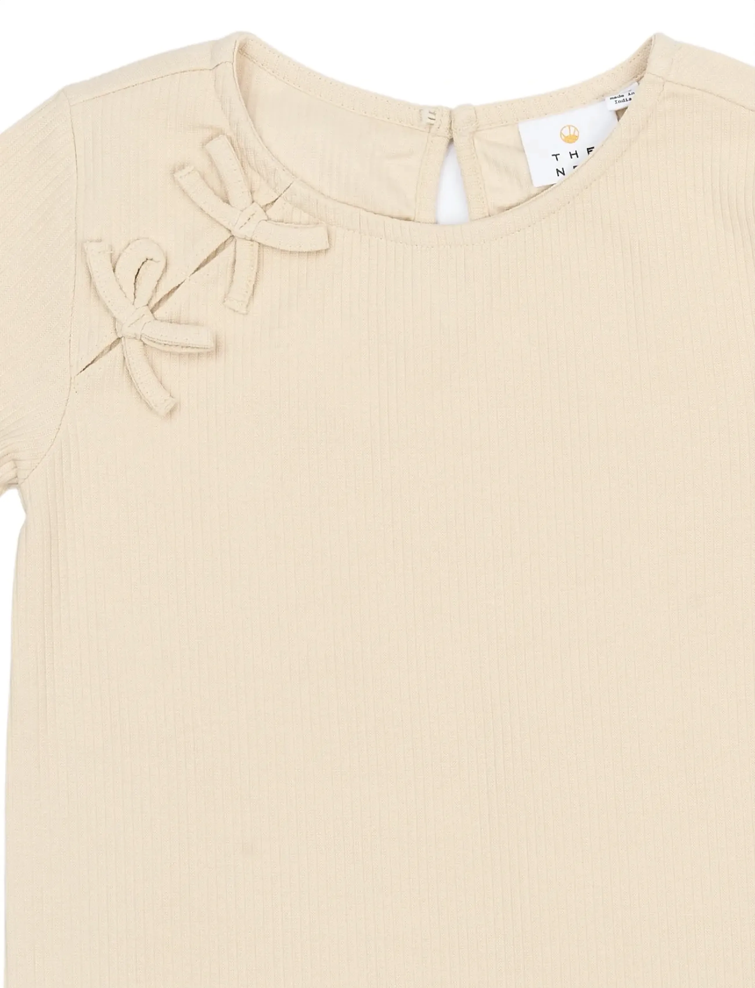 The New - TNSigga L_S Rib Tee - pikkade varrukatega t-särgid - gardenia - 4