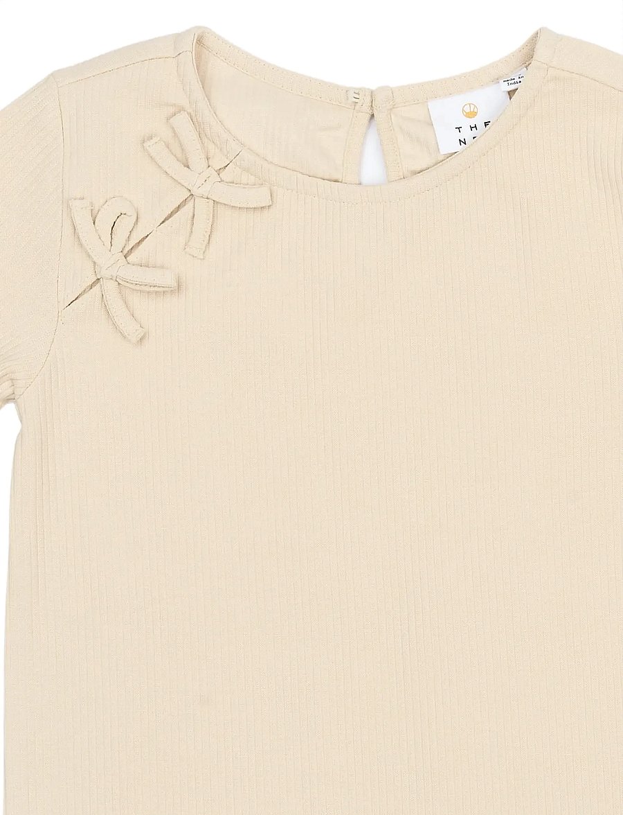 The New - TNSigga L_S Rib Tee - pikkade varrukatega t-särgid - gardenia - 4
