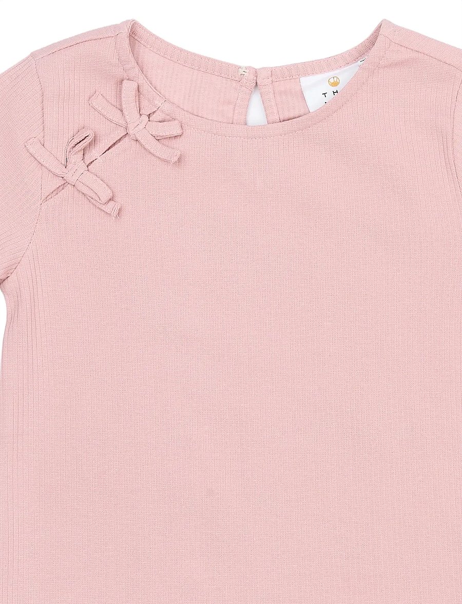 The New - TNSigga L_S Rib Tee - langærmede t-shirts - silver pink - 2