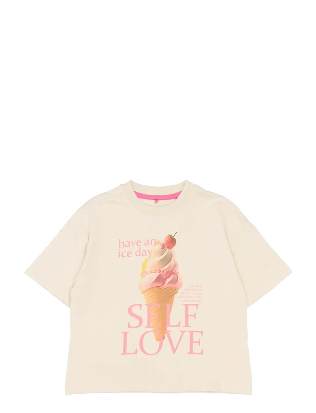 The New TNSuzan OS S_S Tee - Teens 9-14 år - GARDENIA / cream