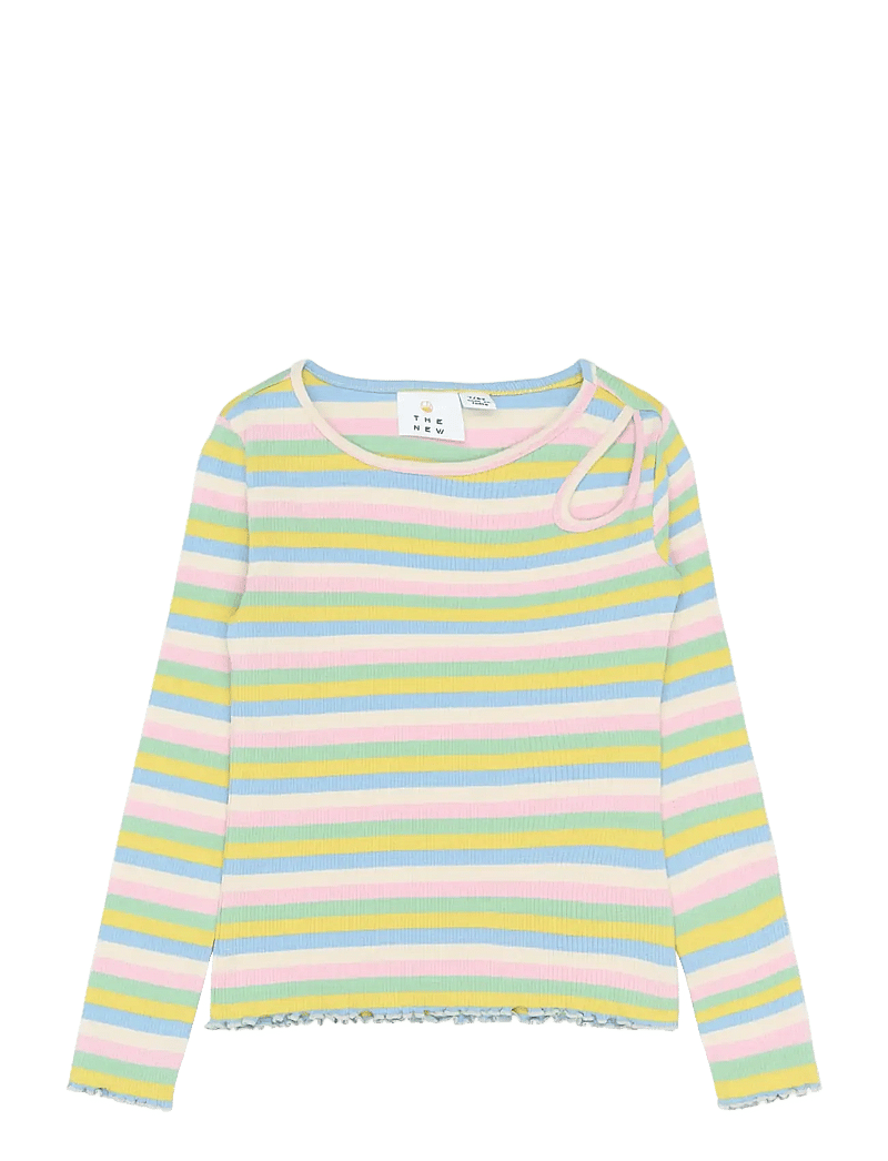The New - TNStella L_S Rib Tee - långärmade t-shirts - multi striped - 0