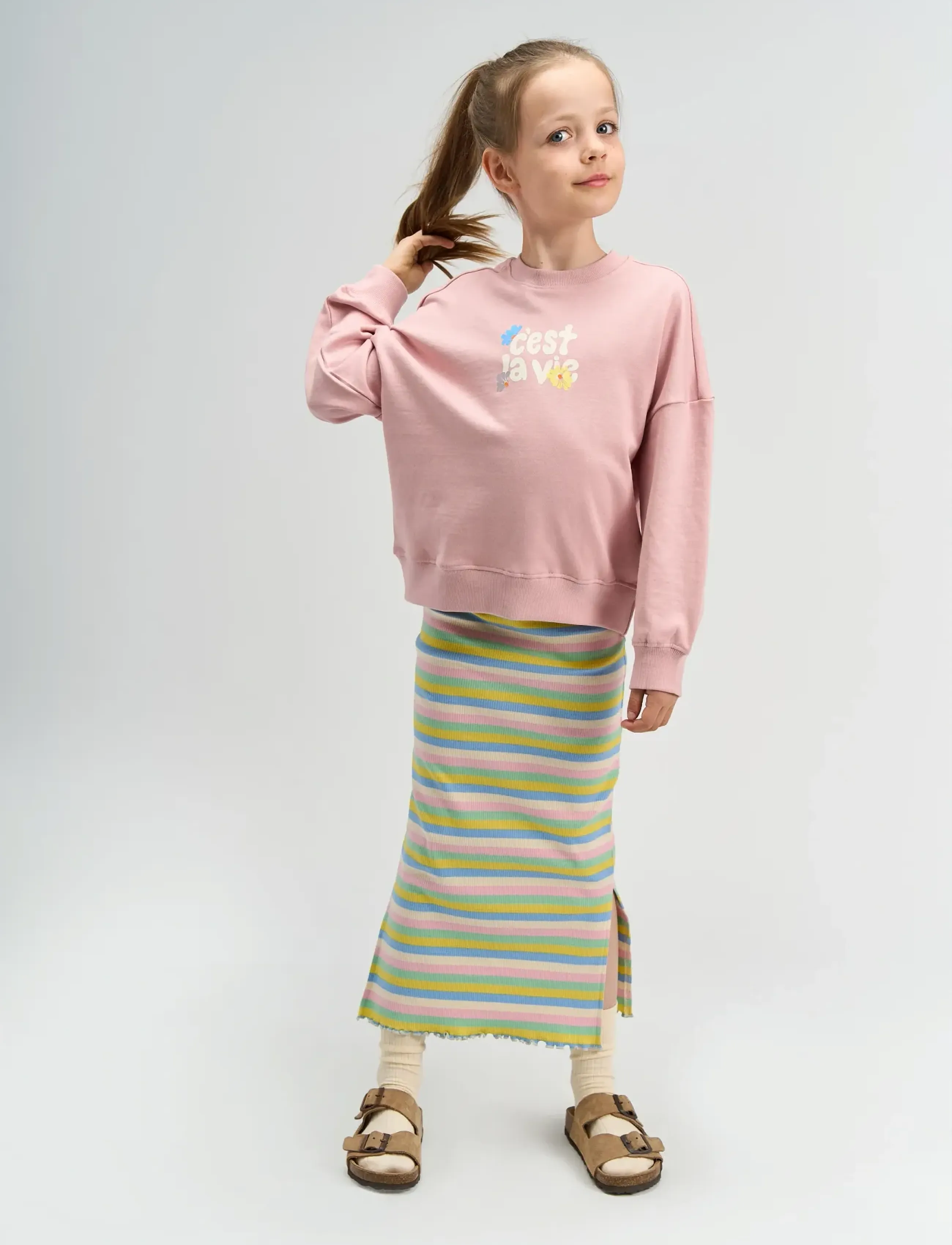 The New TNStella Long Rib Skirt - Skirts - MULTI STRIPED / multi