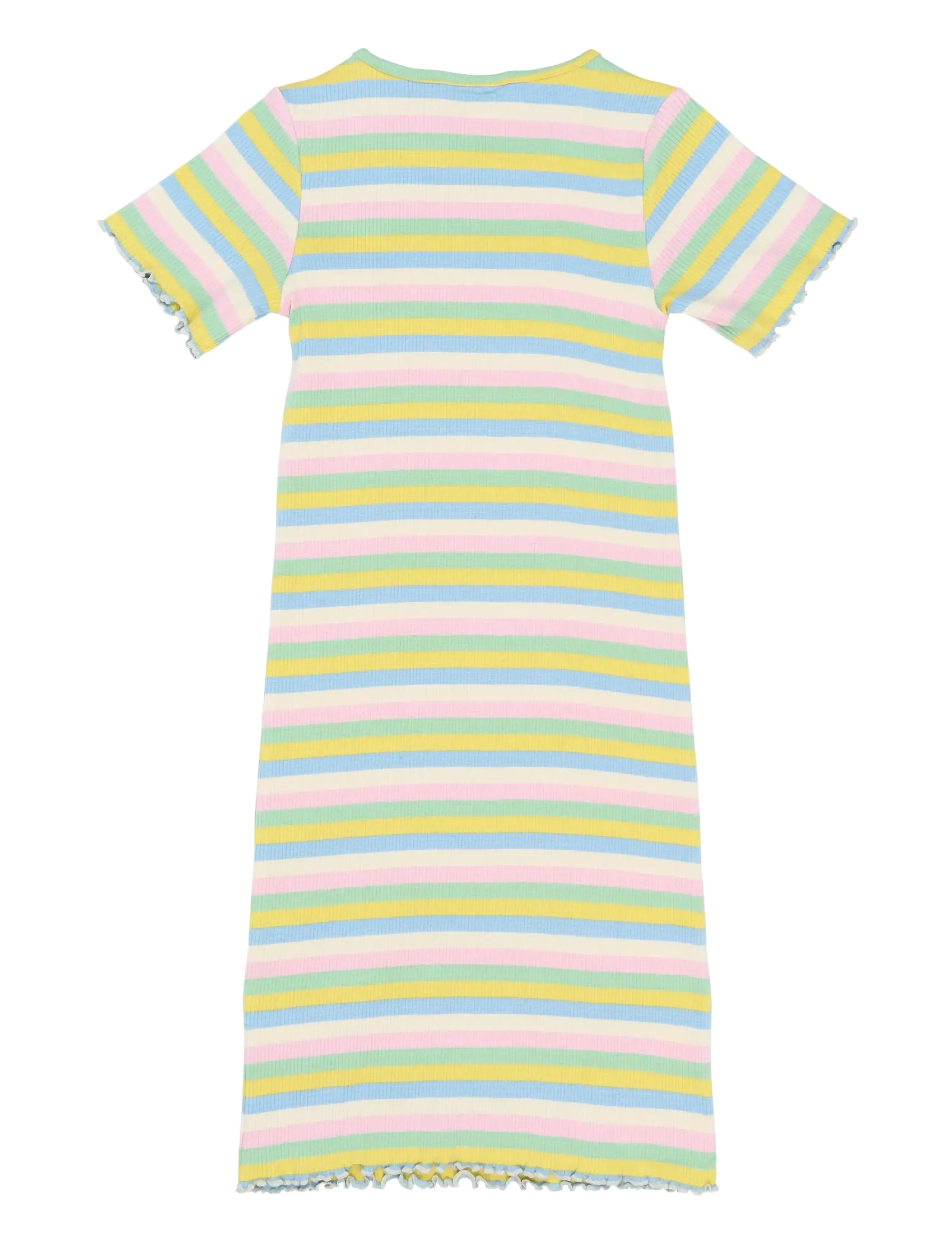 The New - TNStella S_S Rib Dress - kurzärmelige freizeitkleider - multi striped - 1