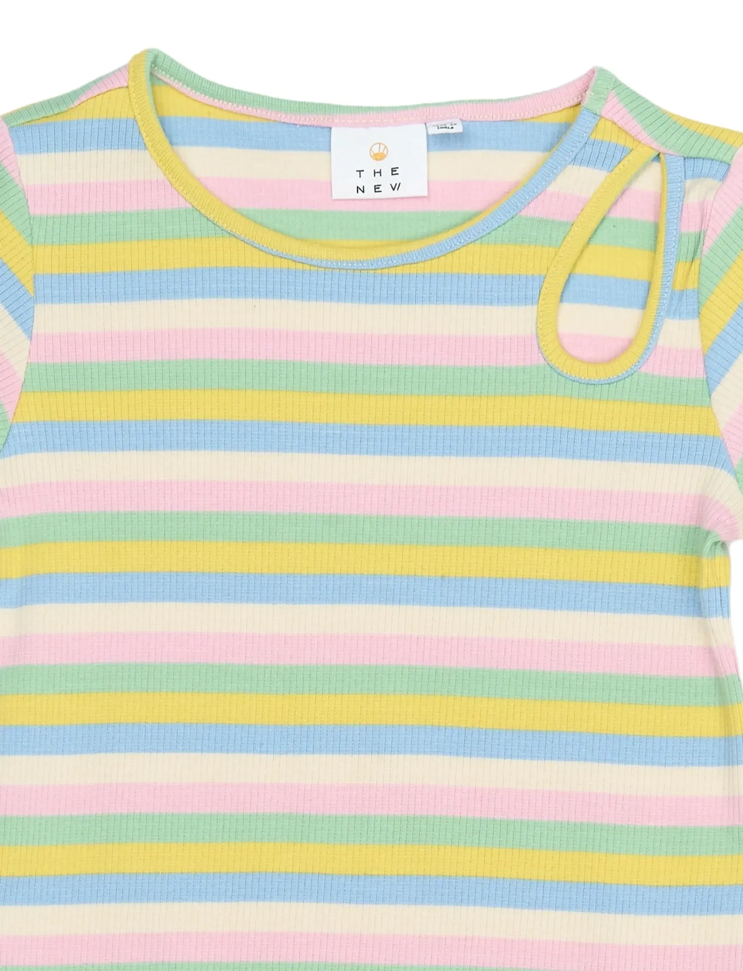 The New - TNStella S_S Rib Dress - kurzärmelige freizeitkleider - multi striped - 2