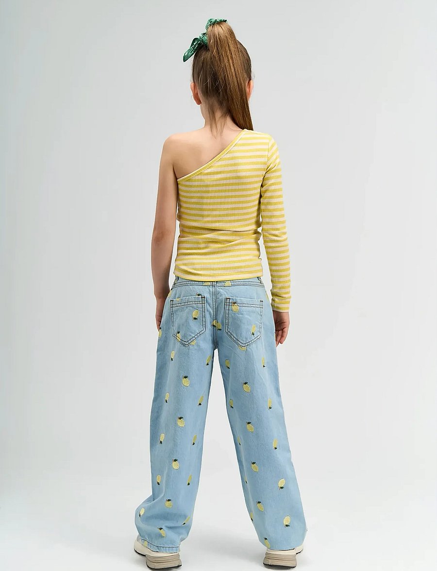 The New - TNMoore One Shoulder L_S Rib Tee - langärmelig - dusky citron striped - 3