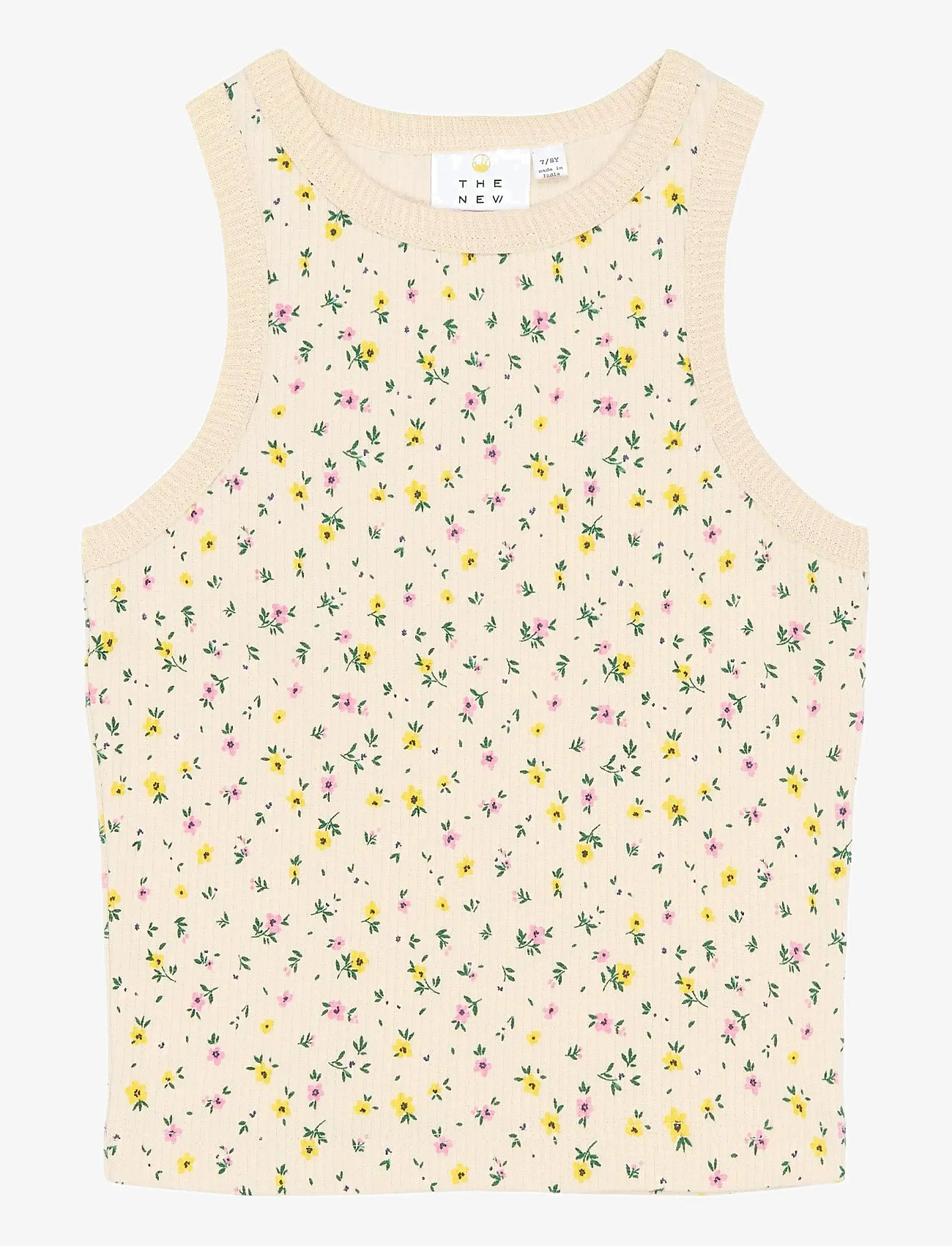 The New - TNSummer Short S_L Rib Top - Ærmeløs undertrøje - gardenia aop - 0
