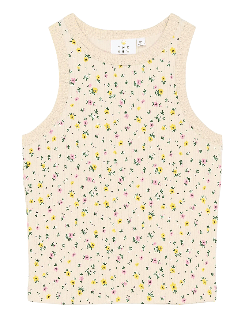 The New - TNSummer Short S_L Rib Top - Ærmeløs undertrøje - gardenia aop - 0