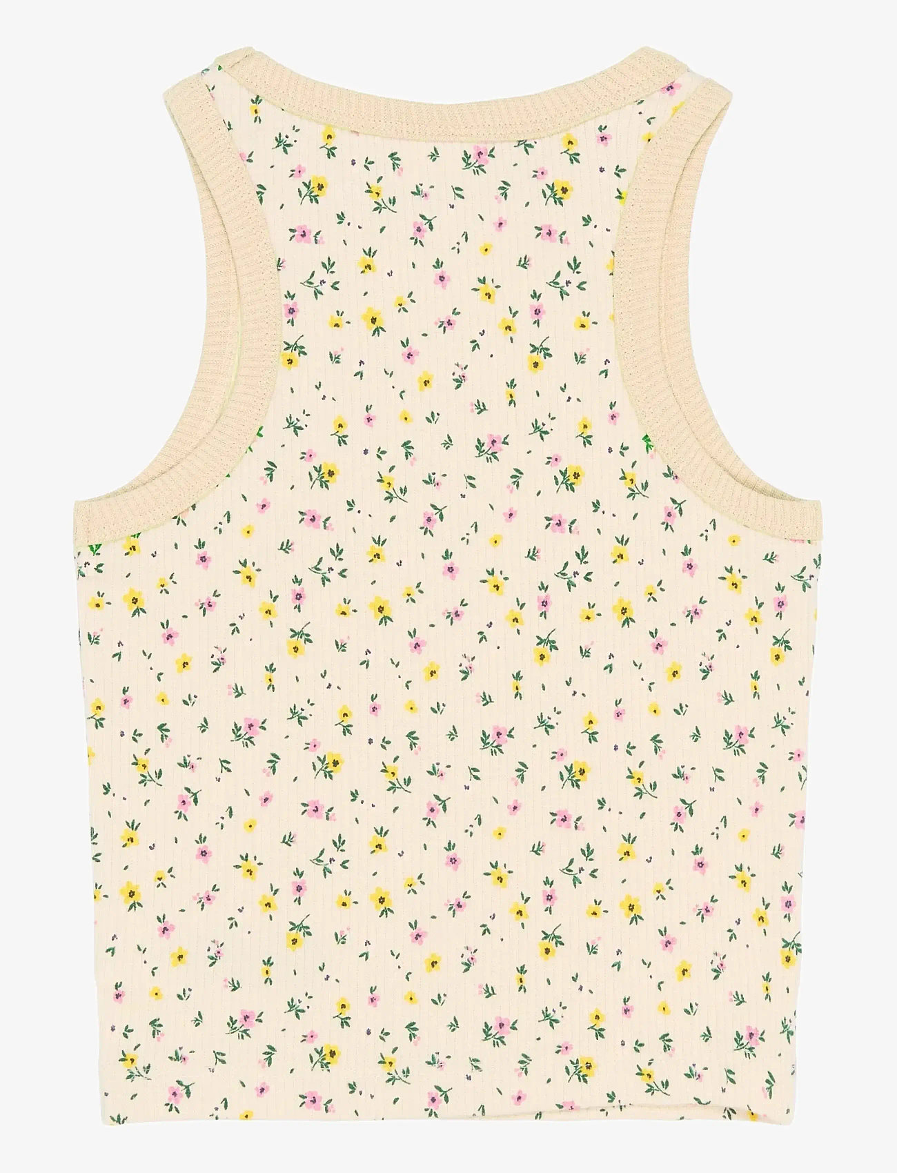 The New - TNSummer Short S_L Rib Top - Ærmeløs undertrøje - gardenia aop - 1