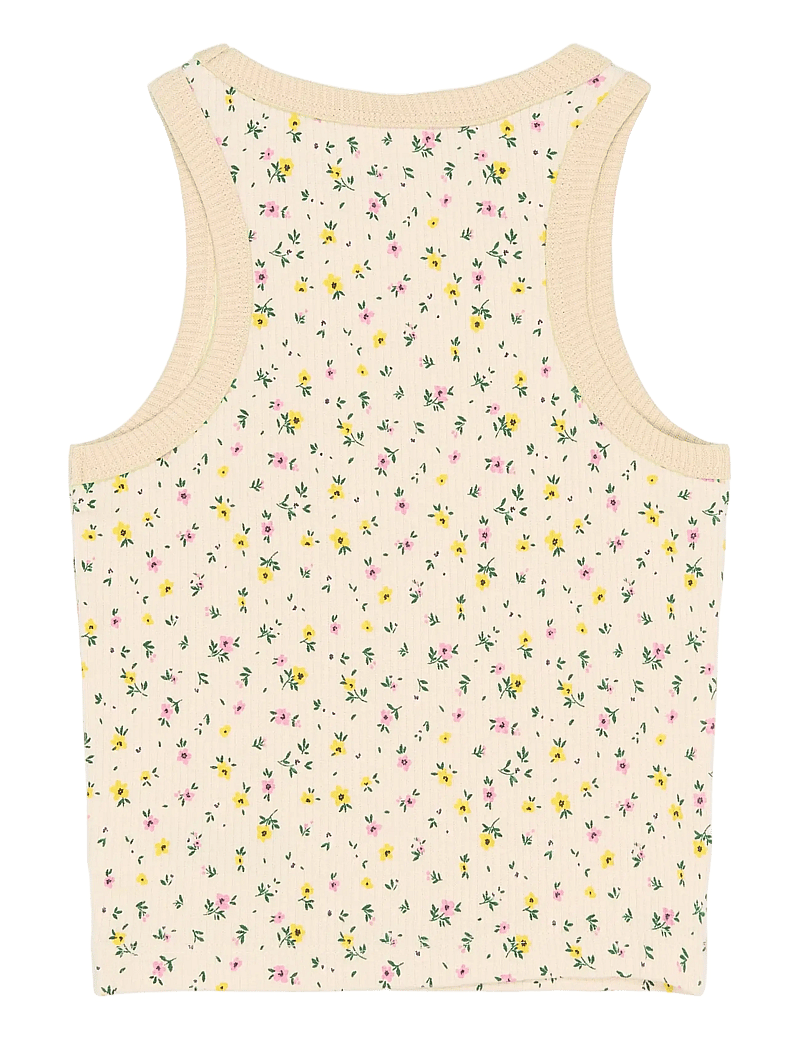The New - TNSummer Short S_L Rib Top - Ærmeløs undertrøje - gardenia aop - 1