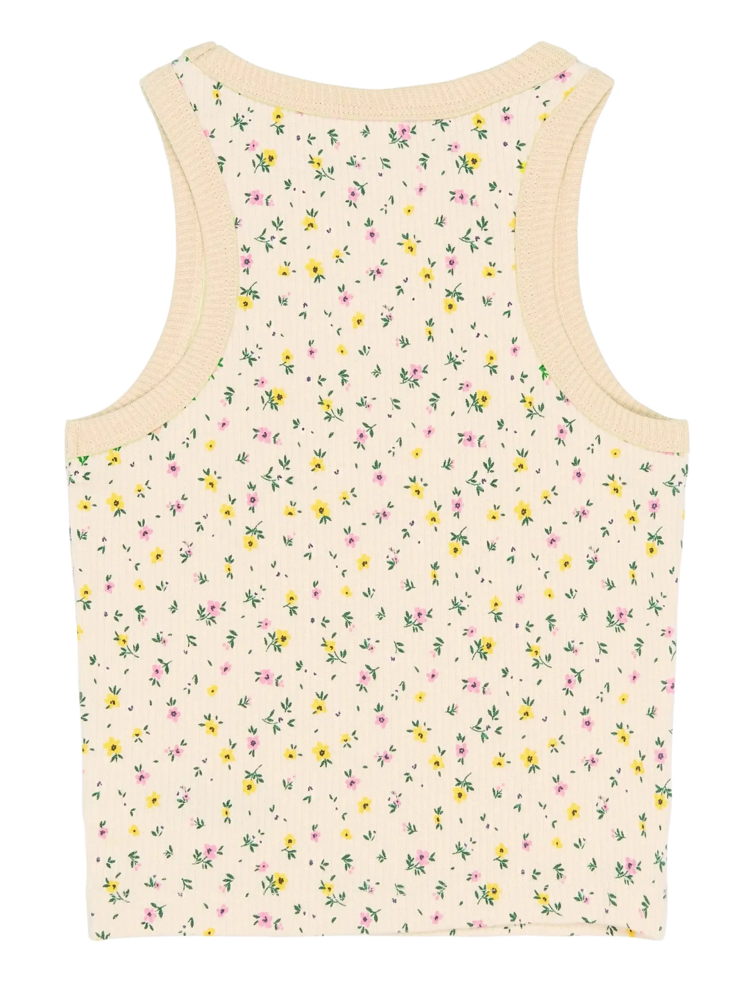 The New - TNSummer Short S_L Rib Top - tanktops - gardenia aop - 1