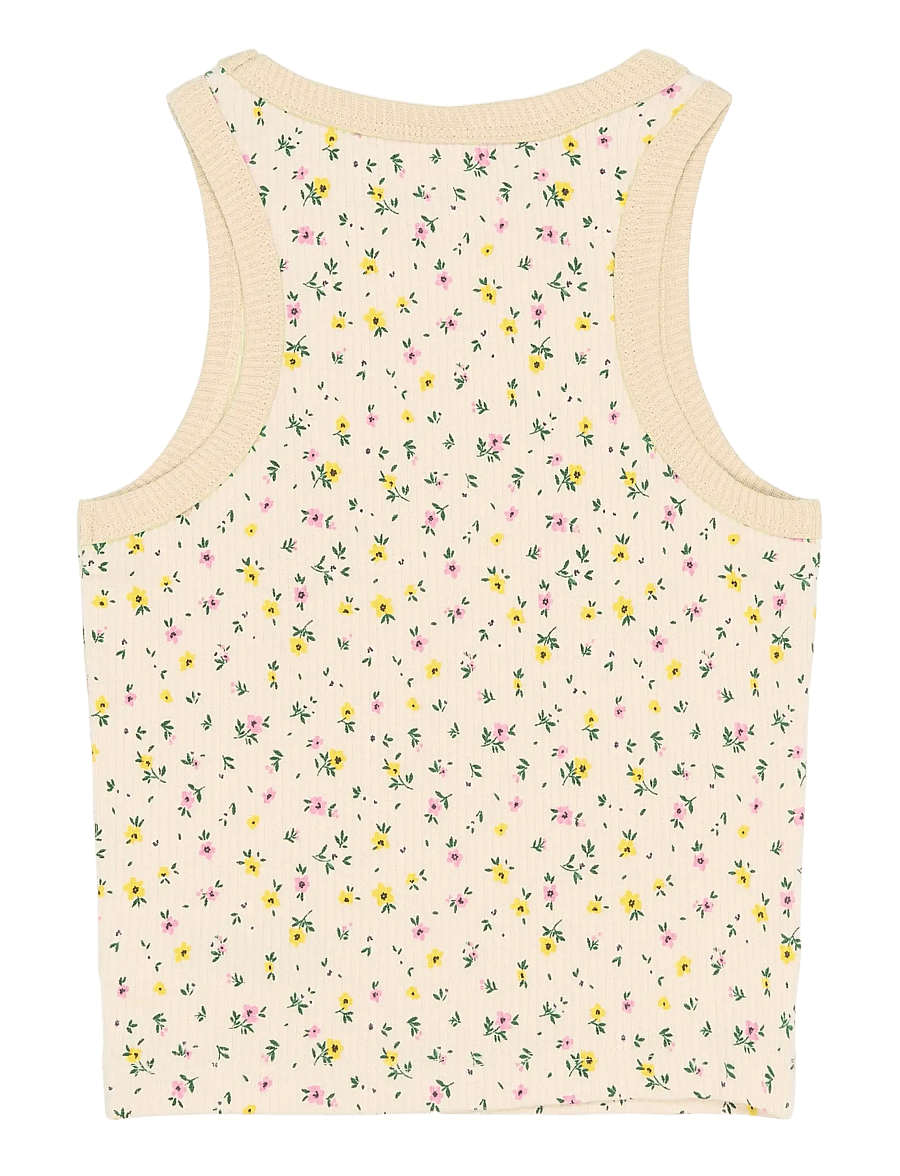The New - TNSummer Short S_L Rib Top - tanktops - gardenia aop - 1