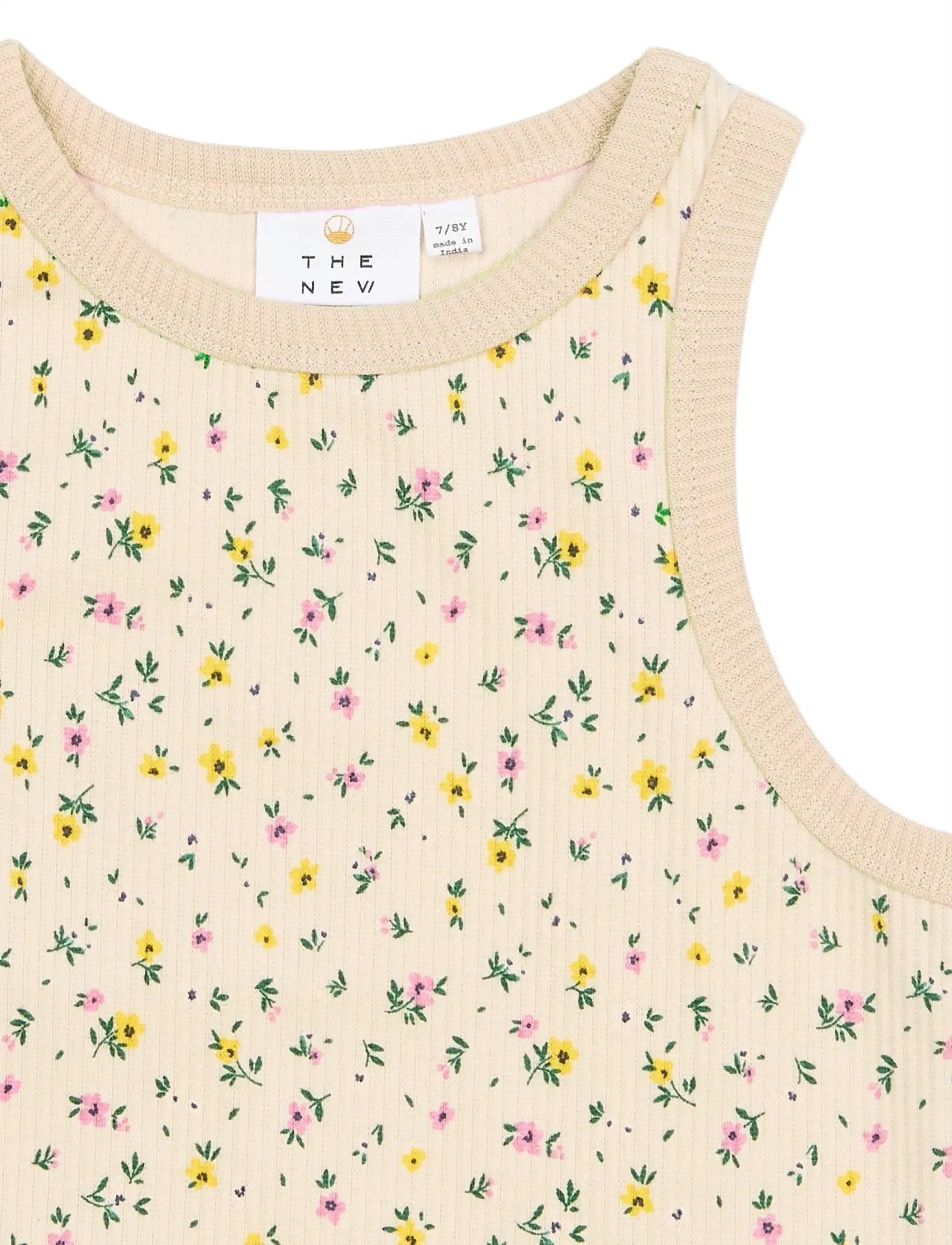 The New - TNSummer Short S_L Rib Top - tanktops - gardenia aop - 2