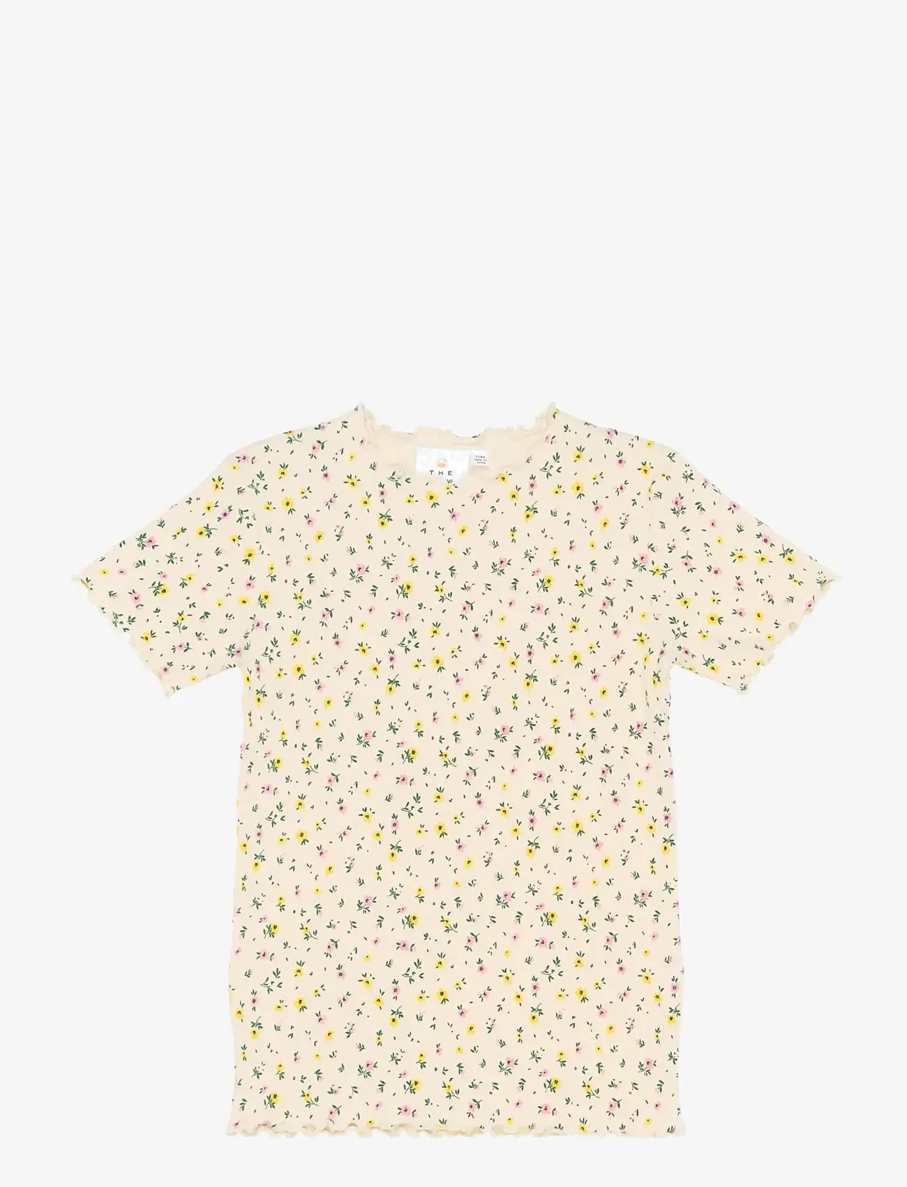 The New - TNSummer S_S Rib Tee - short-sleeved t-shirts - gardenia aop - 1