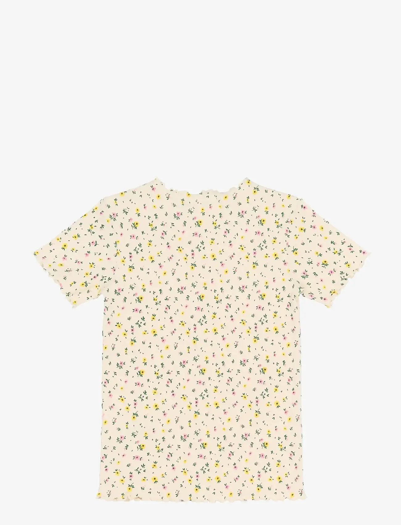The New - TNSummer S_S Rib Tee - short-sleeved t-shirts - gardenia aop - 2