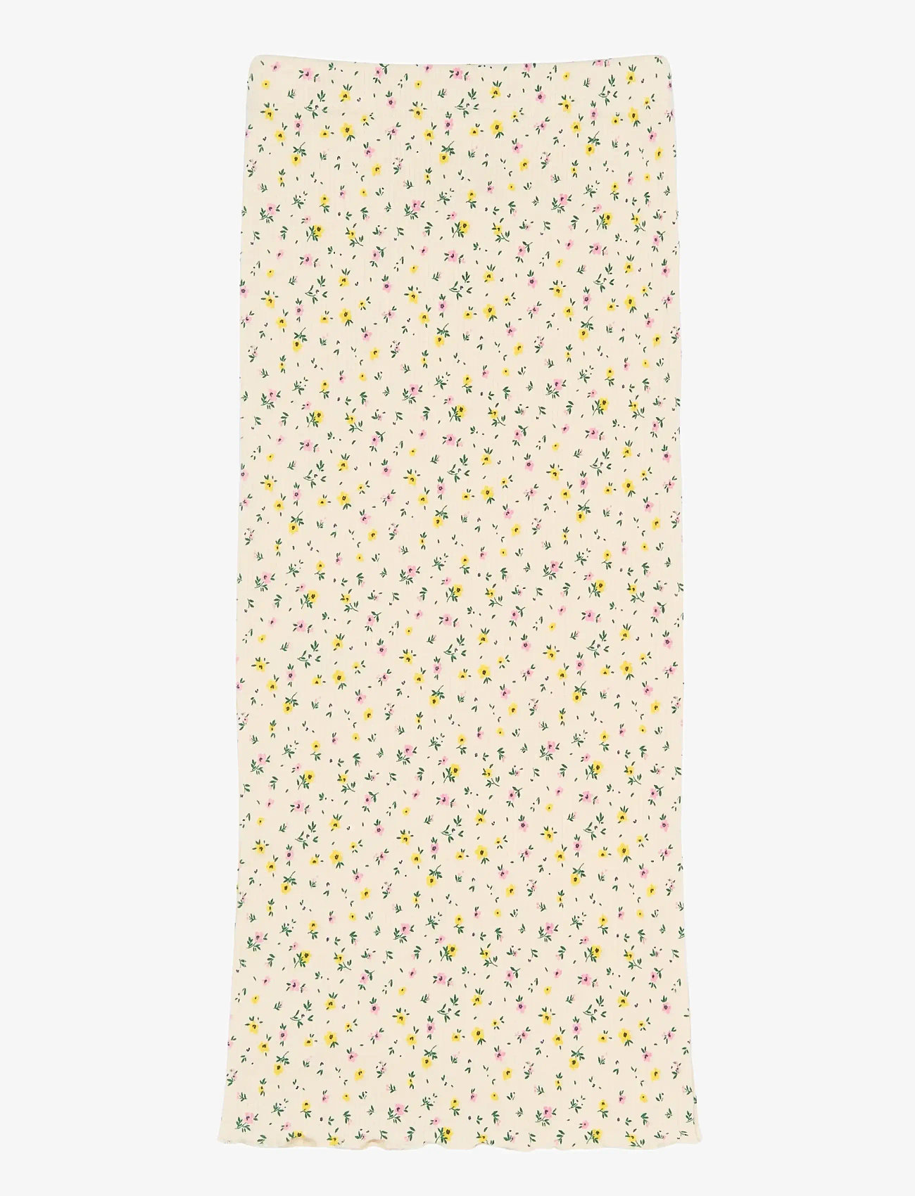 The New - TNSummer Long Rib Skirt - maksiseelikud - gardenia aop - 2