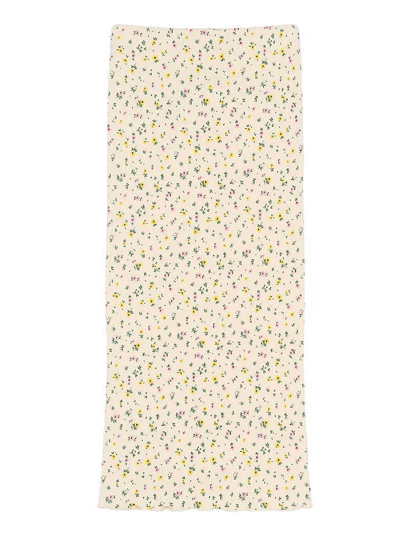 The New - TNSummer Long Rib Skirt - maksiseelikud - gardenia aop - 2