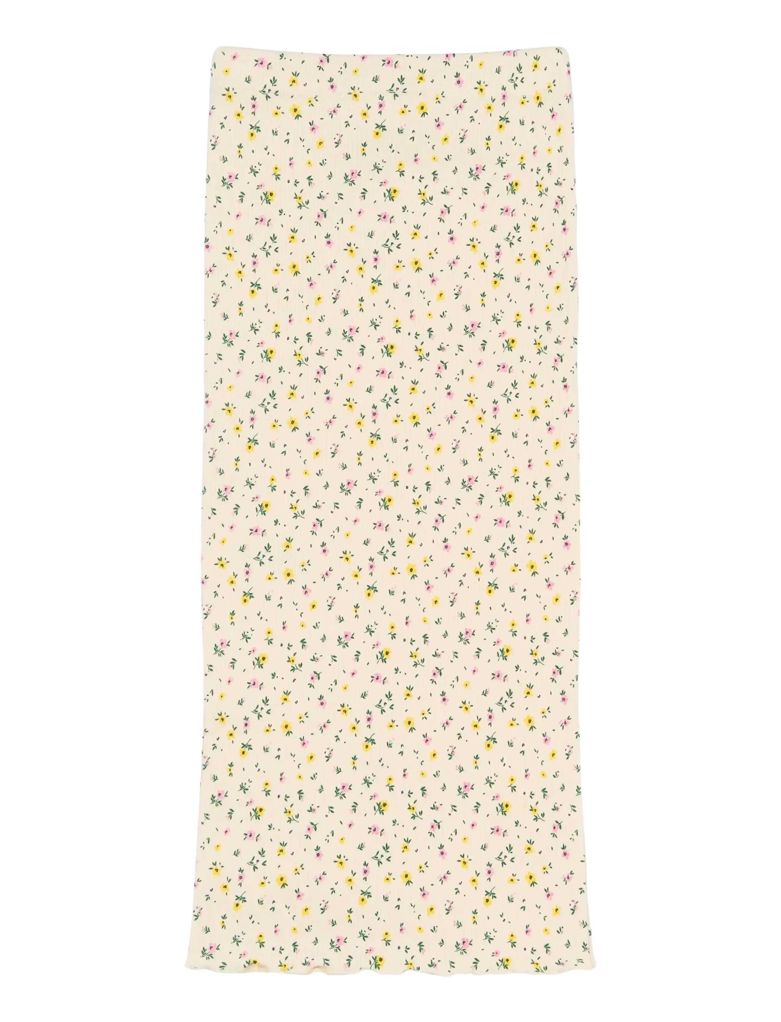 The New - TNSummer Long Rib Skirt - maxi skirt - gardenia aop - 2