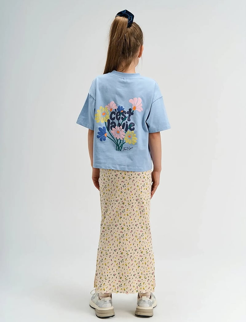 The New - TNSummer Long Rib Skirt - maksiseelikud - gardenia aop - 3