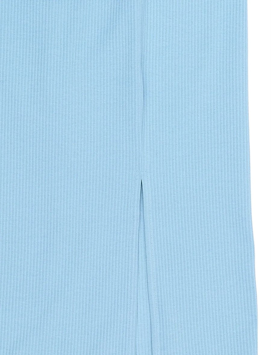 The New - TNRya Long Rib Skirt - forever blue - 2