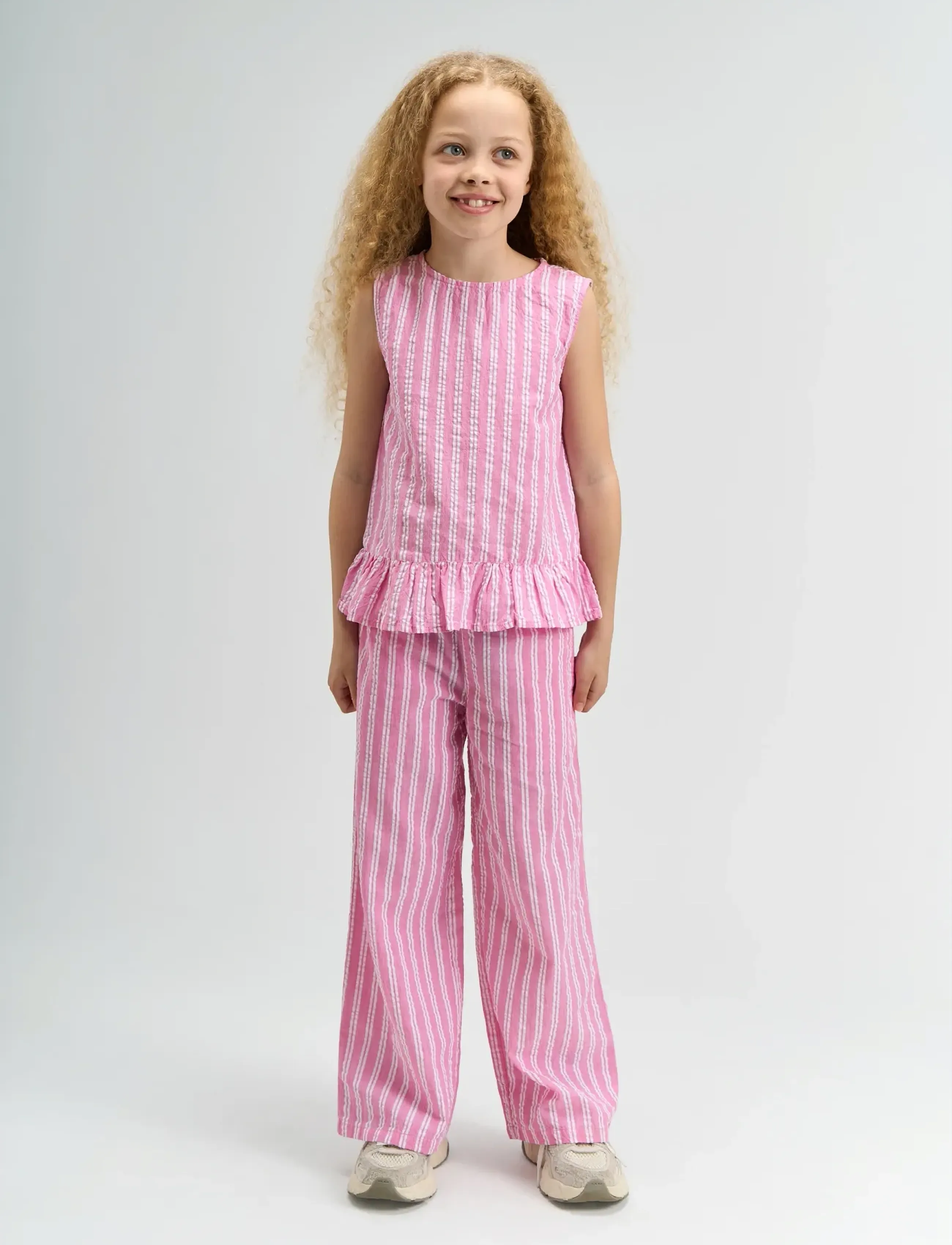The New TNShirley Wide Pants - Hosen - CARMINE ROSE STRIPED / pink/rose