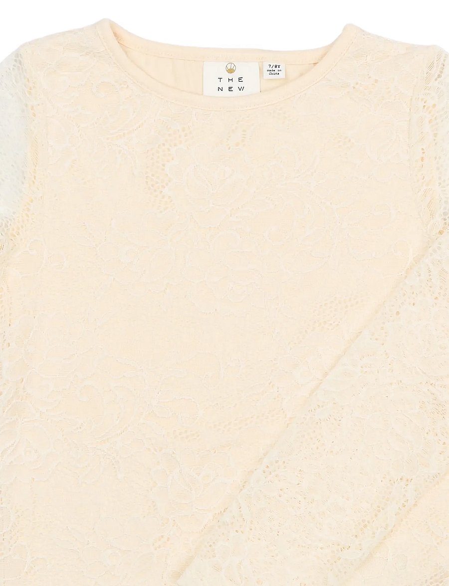 The New - TNSybil L_S Lace Tee - langärmelige bodys - gardenia - 2