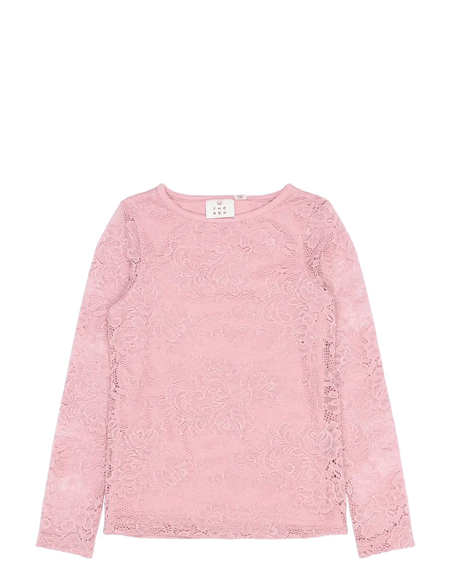 The New - TNSybil L_S Lace Tee - silver pink - 0