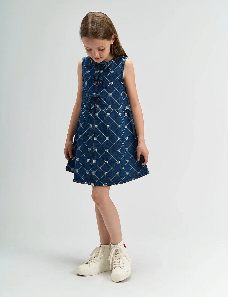 The New - TNStine S_L Denim Dress - casual jurken zonder mouwen - medium blue denim - 5