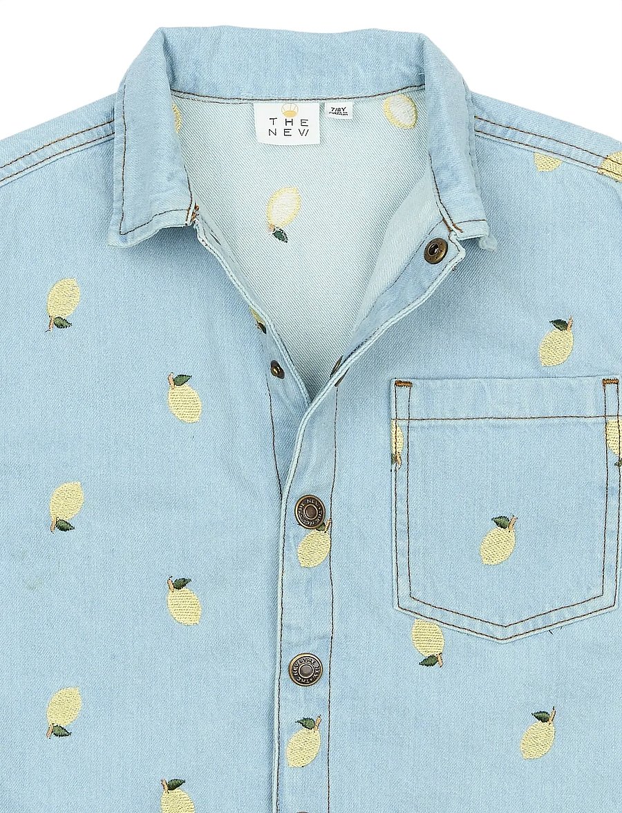 The New - TNSia Denim Overshirt - jeansjacken - light blue denim emb - 4