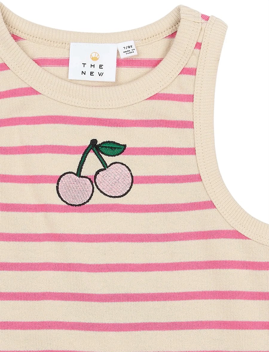 The New - TNShannon Short S_L Top - Ærmeløs undertrøje - carmine rose striped - 4