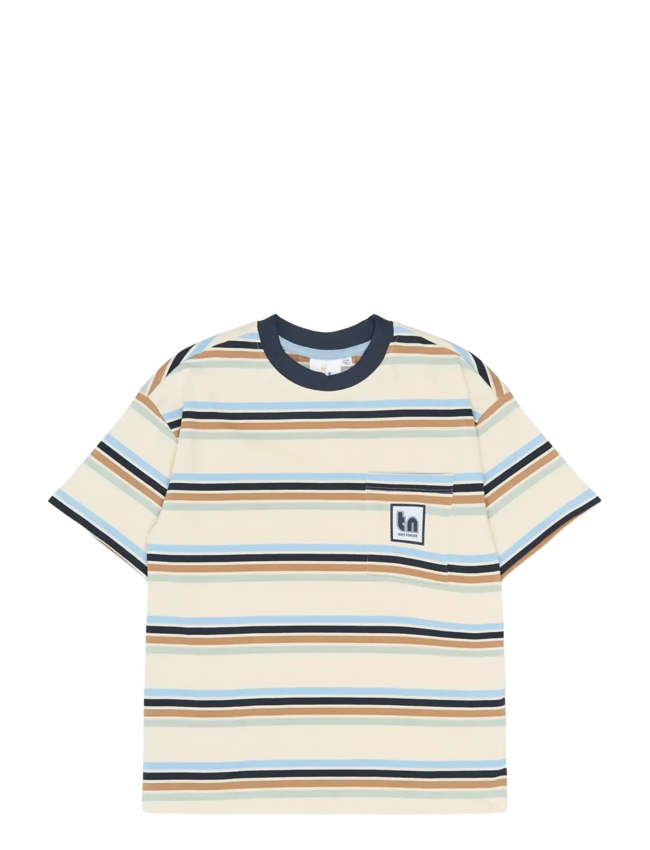 The New TNStu OS S_S Tee - Teens 9-14 år - GARDENIA STRIPED / multi