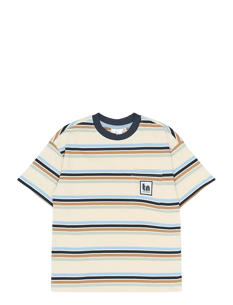 The New - TNStu OS S_S Tee - kortärmade t-shirts - gardenia striped - 1