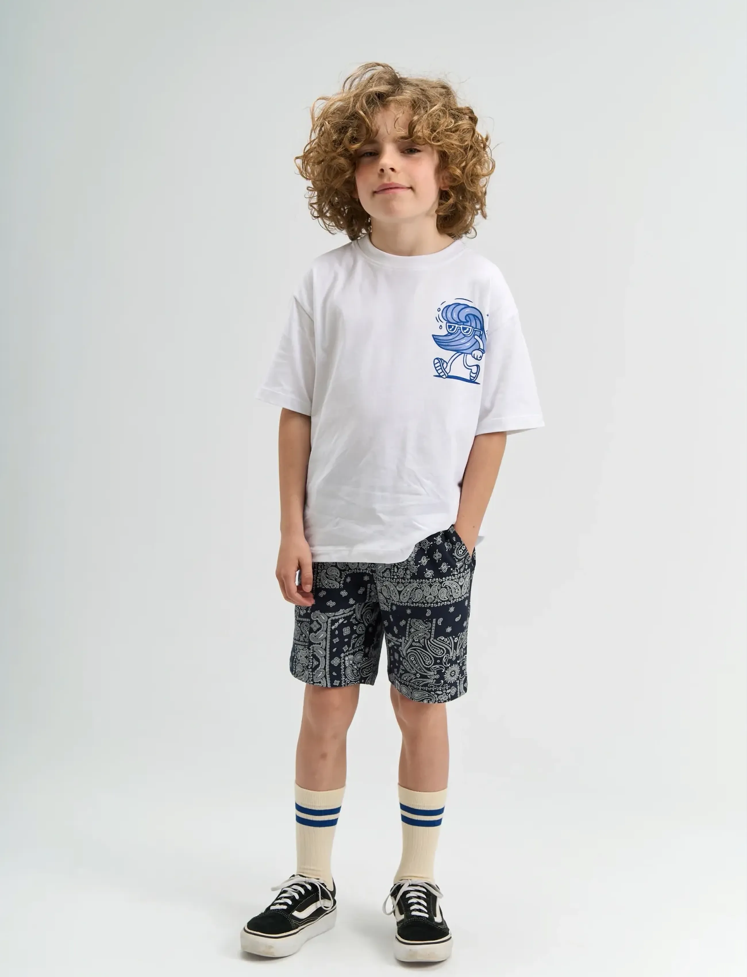 The New Tnsean Os S_S Tee, Børn, Grafisk T-shirt, Hvid, Str: 134/140