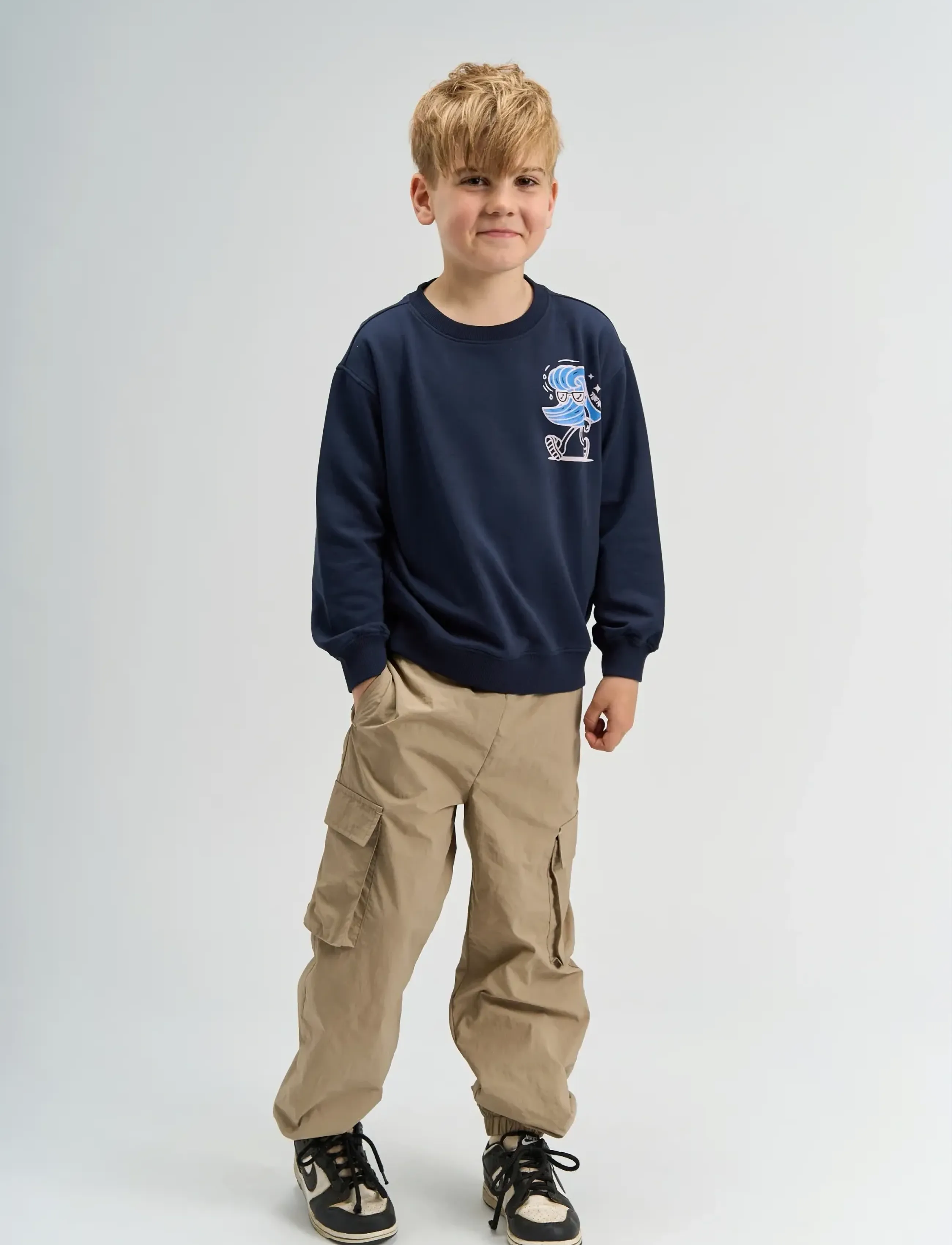 The New Tnseth Os Sweatshirt, Børn, Oversize Sweatshirt, Navy, Str: 122/128