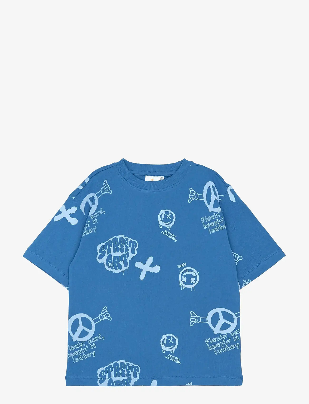 The New - TNSpencer OS S_S Tee - kortærmede t-shirts - true blue aop - 1