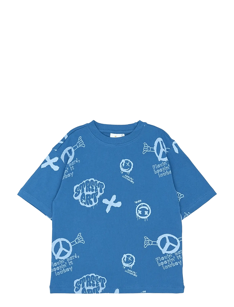 The New - TNSpencer OS S_S Tee - kortærmede t-shirts - true blue aop - 1