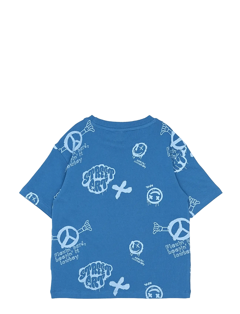 The New - TNSpencer OS S_S Tee - kortærmede t-shirts - true blue aop - 2