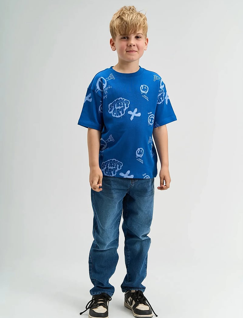 The New - TNSpencer OS S_S Tee - kortærmede t-shirts - true blue aop - 0