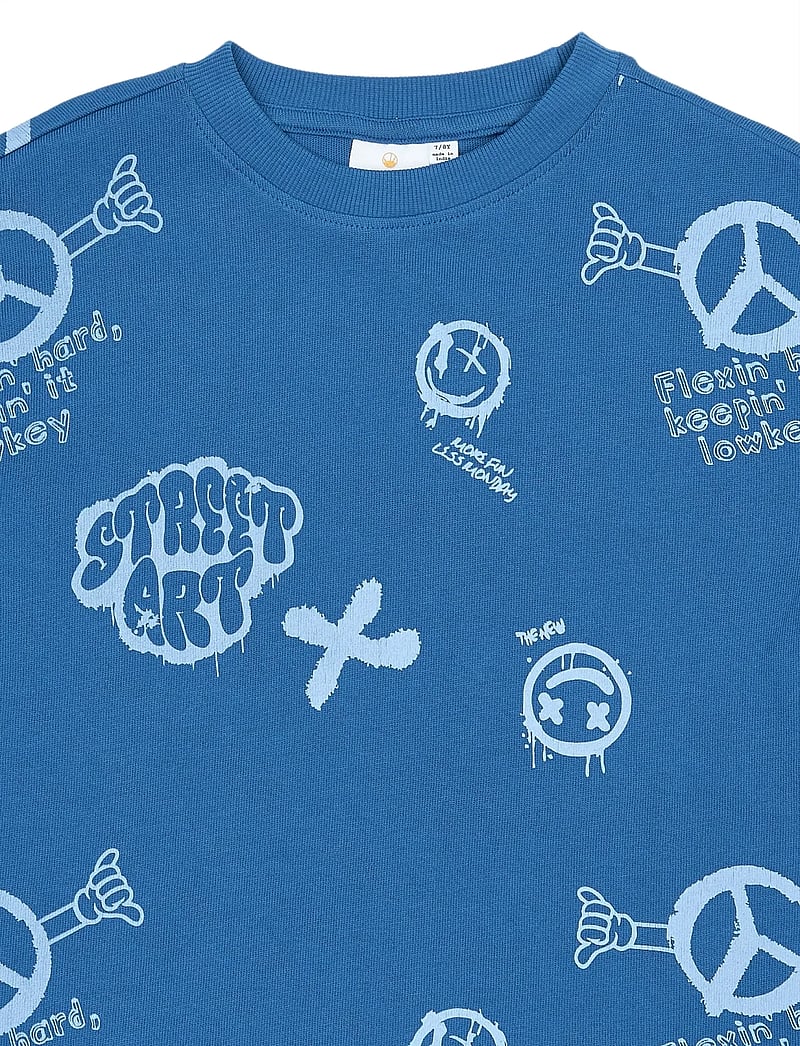 The New - TNSpencer OS S_S Tee - kortærmede t-shirts - true blue aop - 4