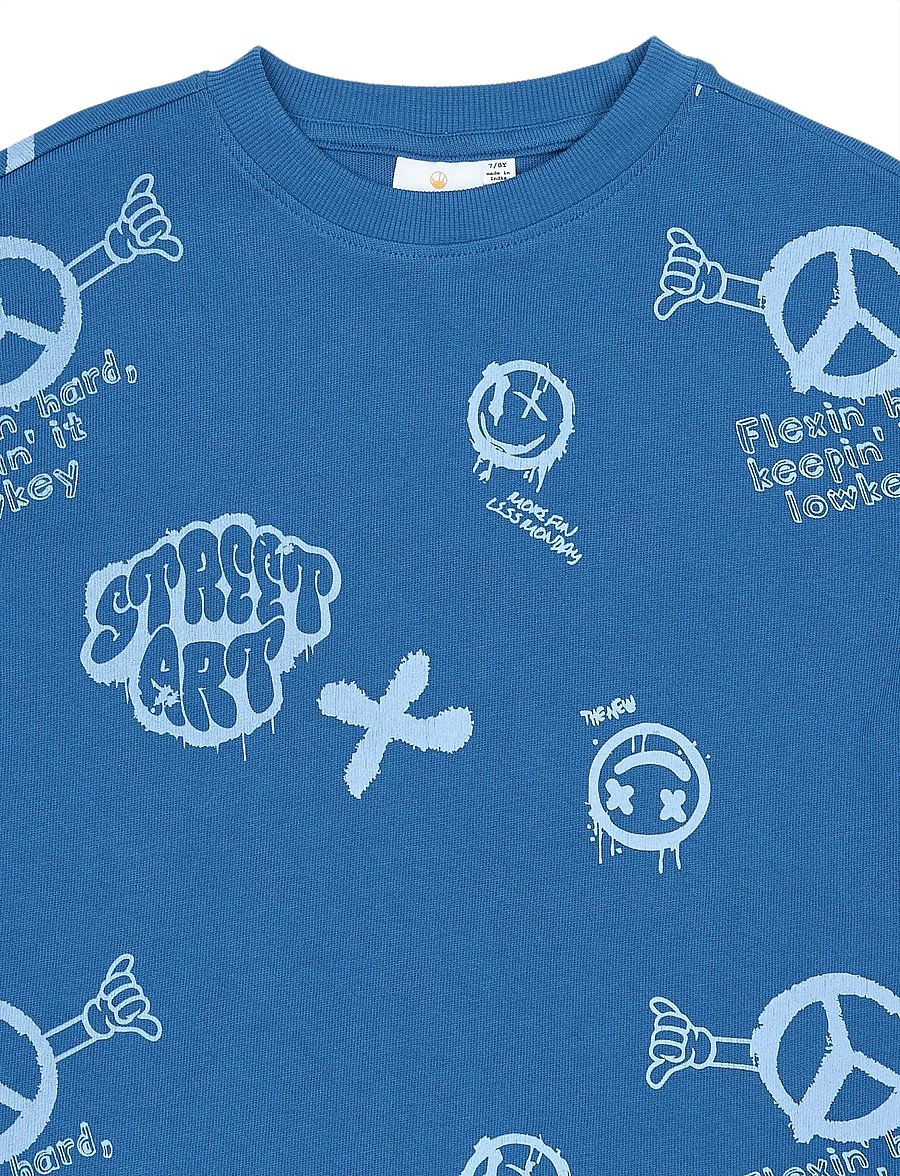 The New - TNSpencer OS S_S Tee - kurzärmelige - true blue aop - 4
