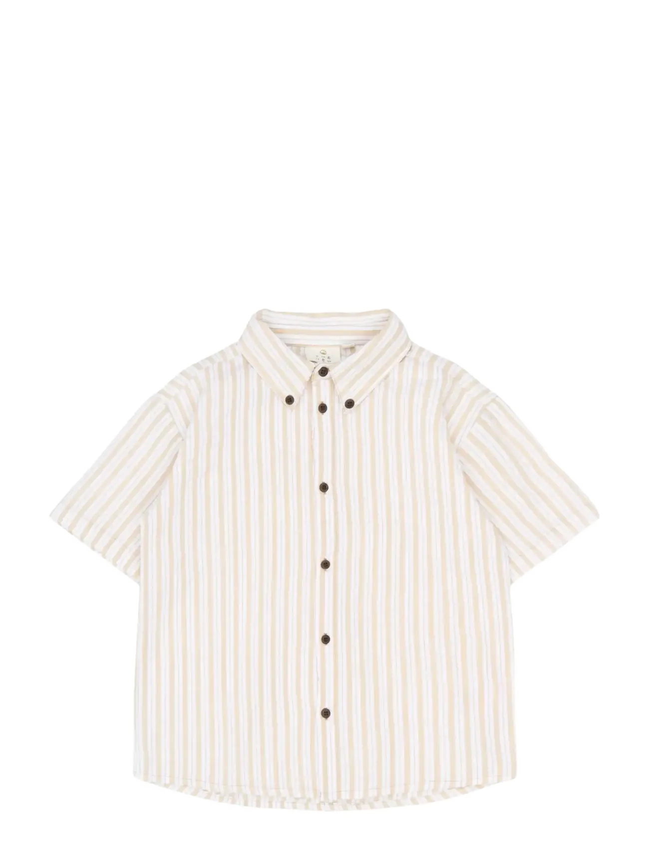 The New TNSmith S_S Shirt - Skjorter - HUMUS STRIPED / beige
