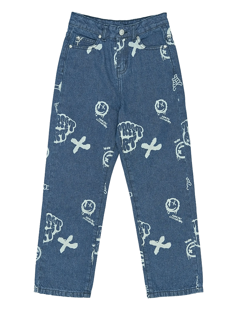 The New - TNSlate Baggy Fit Jeans - loose jeans - medium blue denim aop - 1