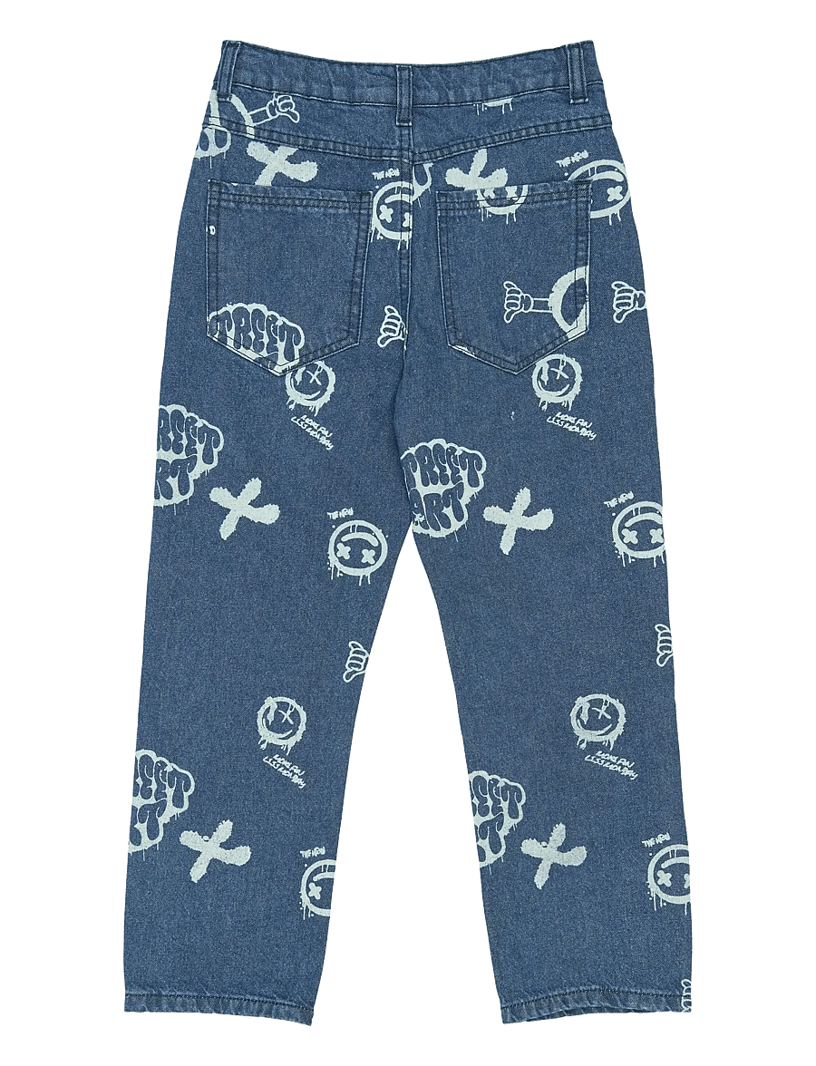 The New - TNSlate Baggy Fit Jeans - loose jeans - medium blue denim aop - 2