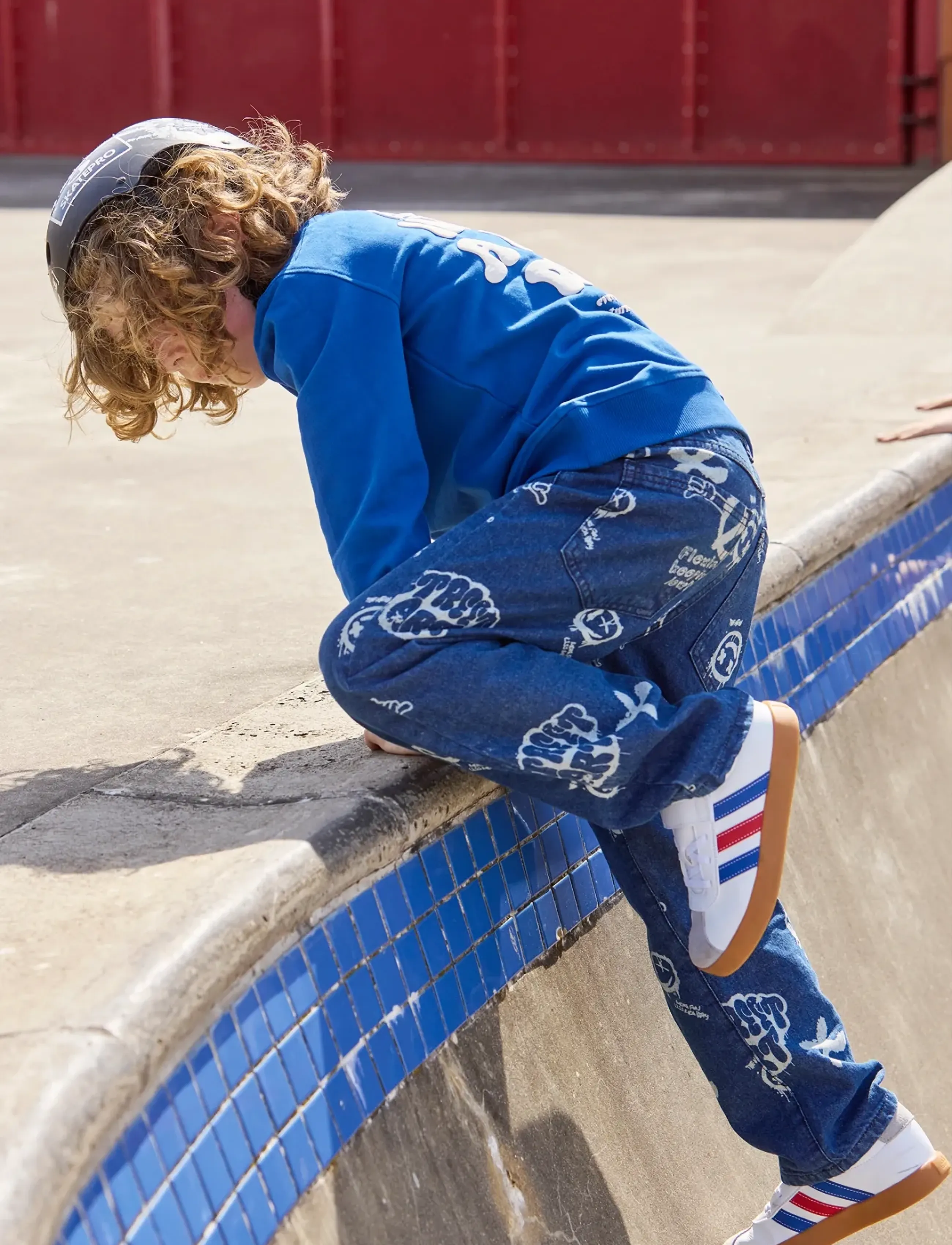 The New - TNSlate Baggy Fit Jeans - loose jeans - medium blue denim aop - 4