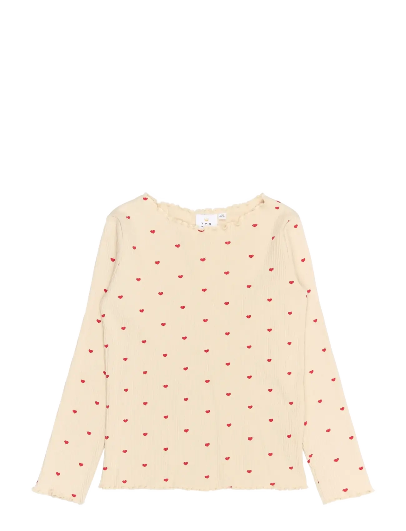 The New TNRigmor L_S Rib Tee - Kinder 98-134 - GARDENIA AOP / cream