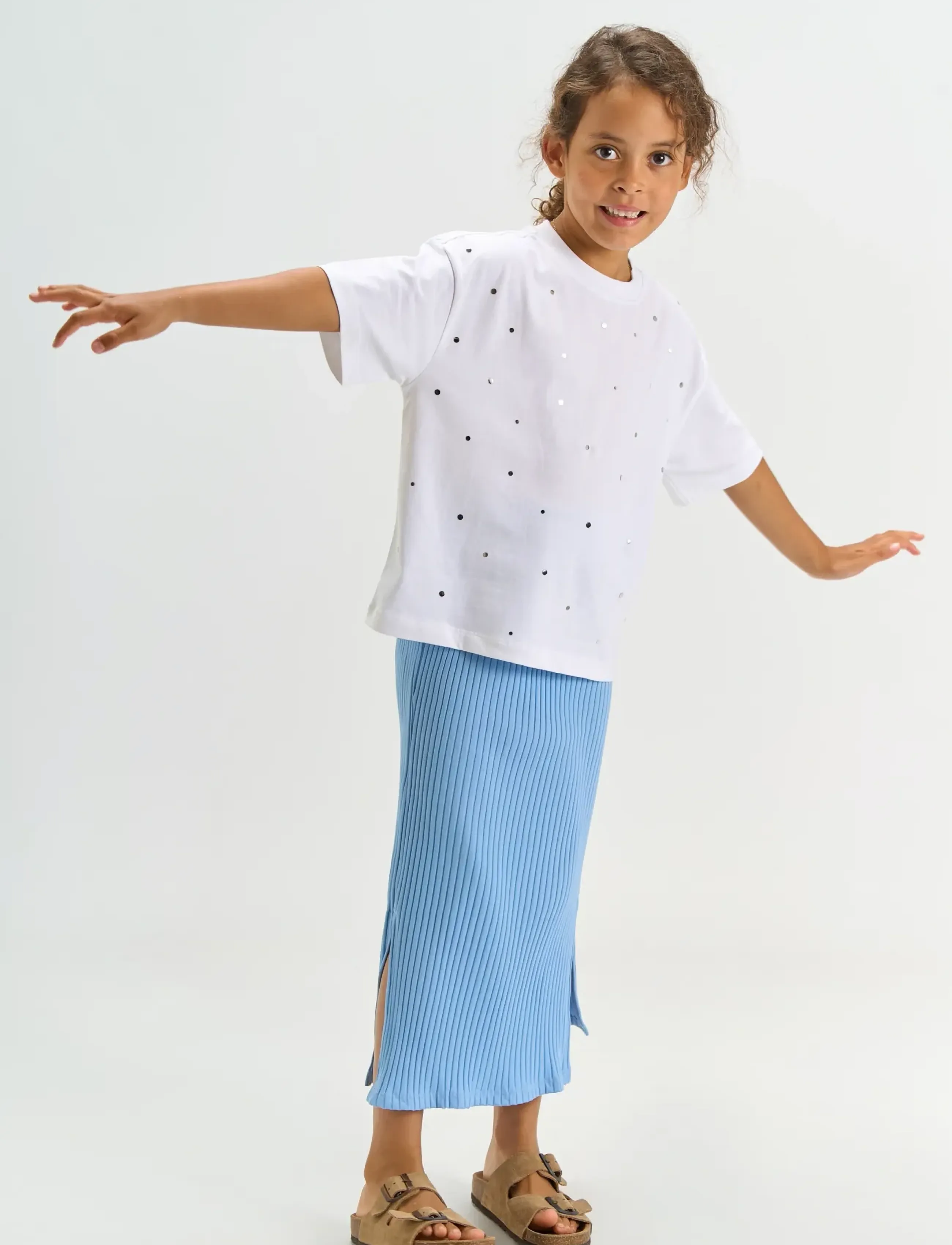The New Tntrudie Os S_S Tee, 146/152, White, T-Shirts > Kortærmede, Børn